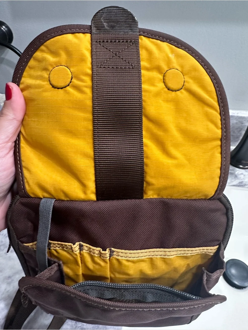 Overland Equipment Brown Messenger Crossbody with Tan Patch